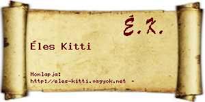 Éles Kitti névjegykártya